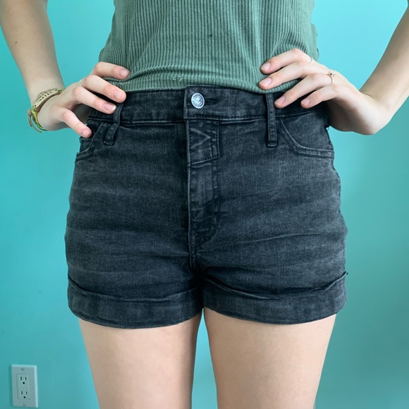 black denim shorts hollister